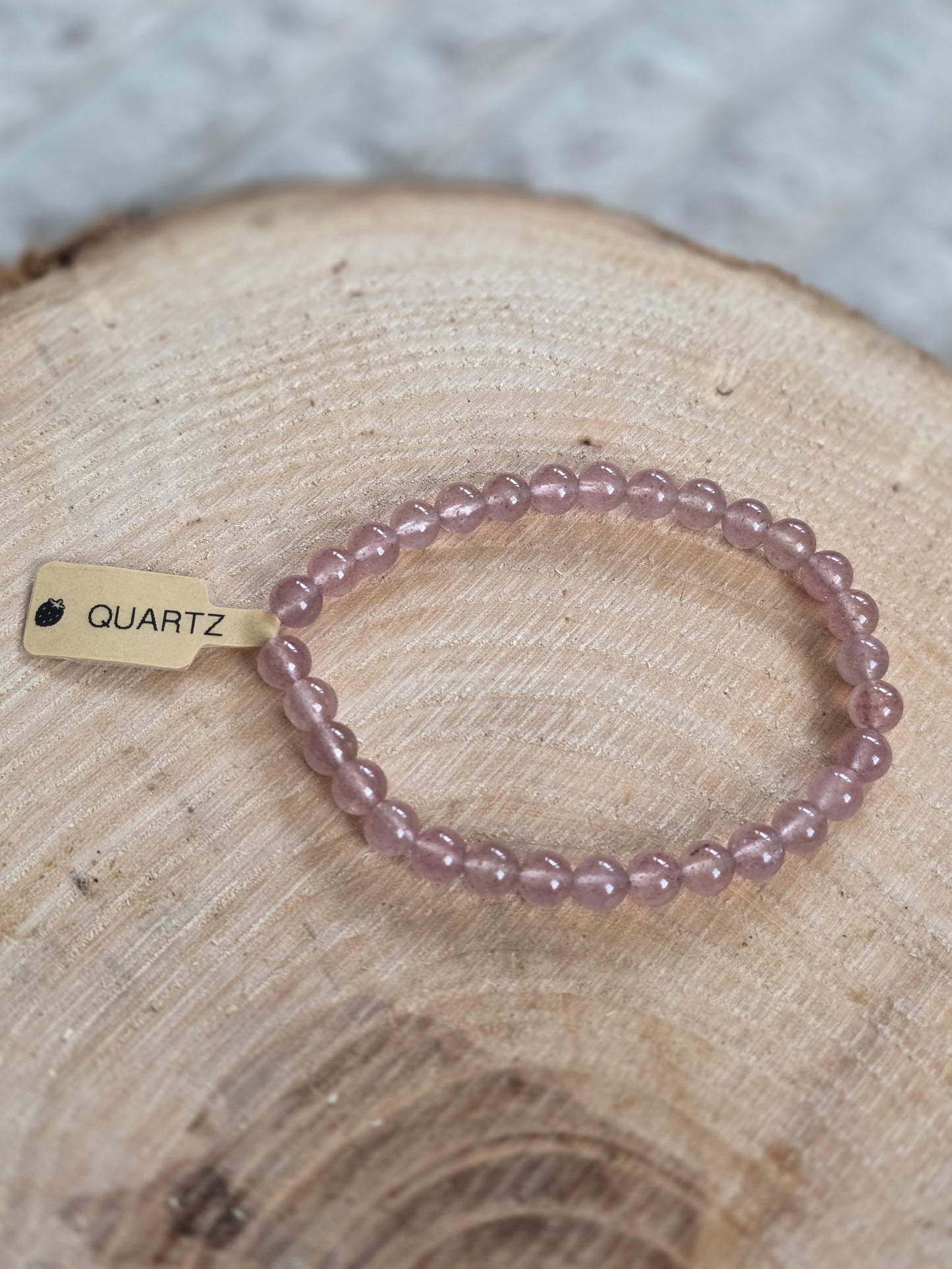Strawberry Quartz Bracelet - 6mm
