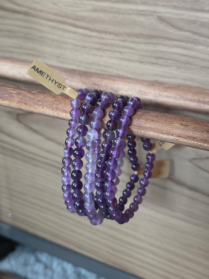 Amethyst Crystal Bracelet - 6mm