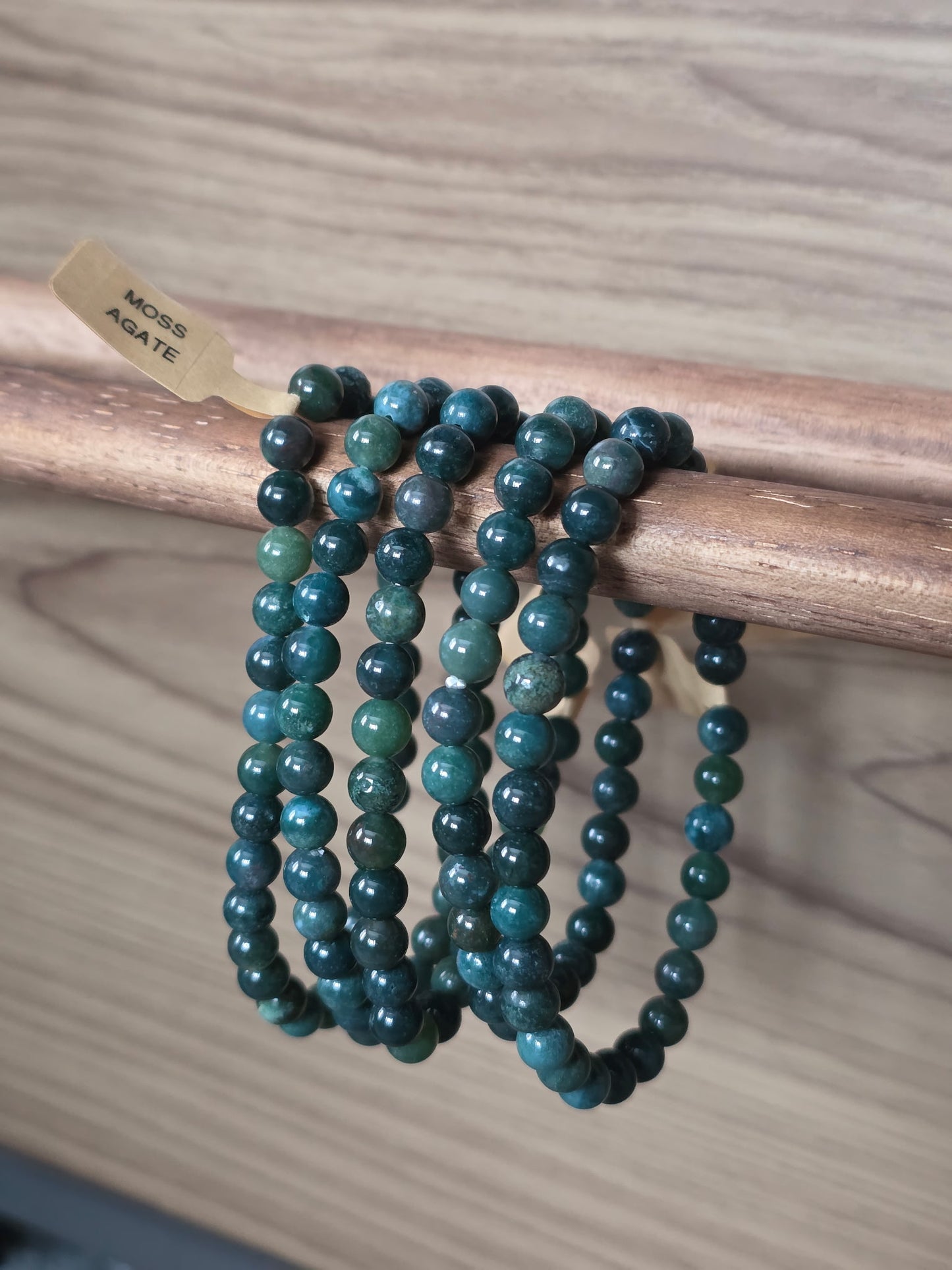 Moss Agate Bracelet - 6mm