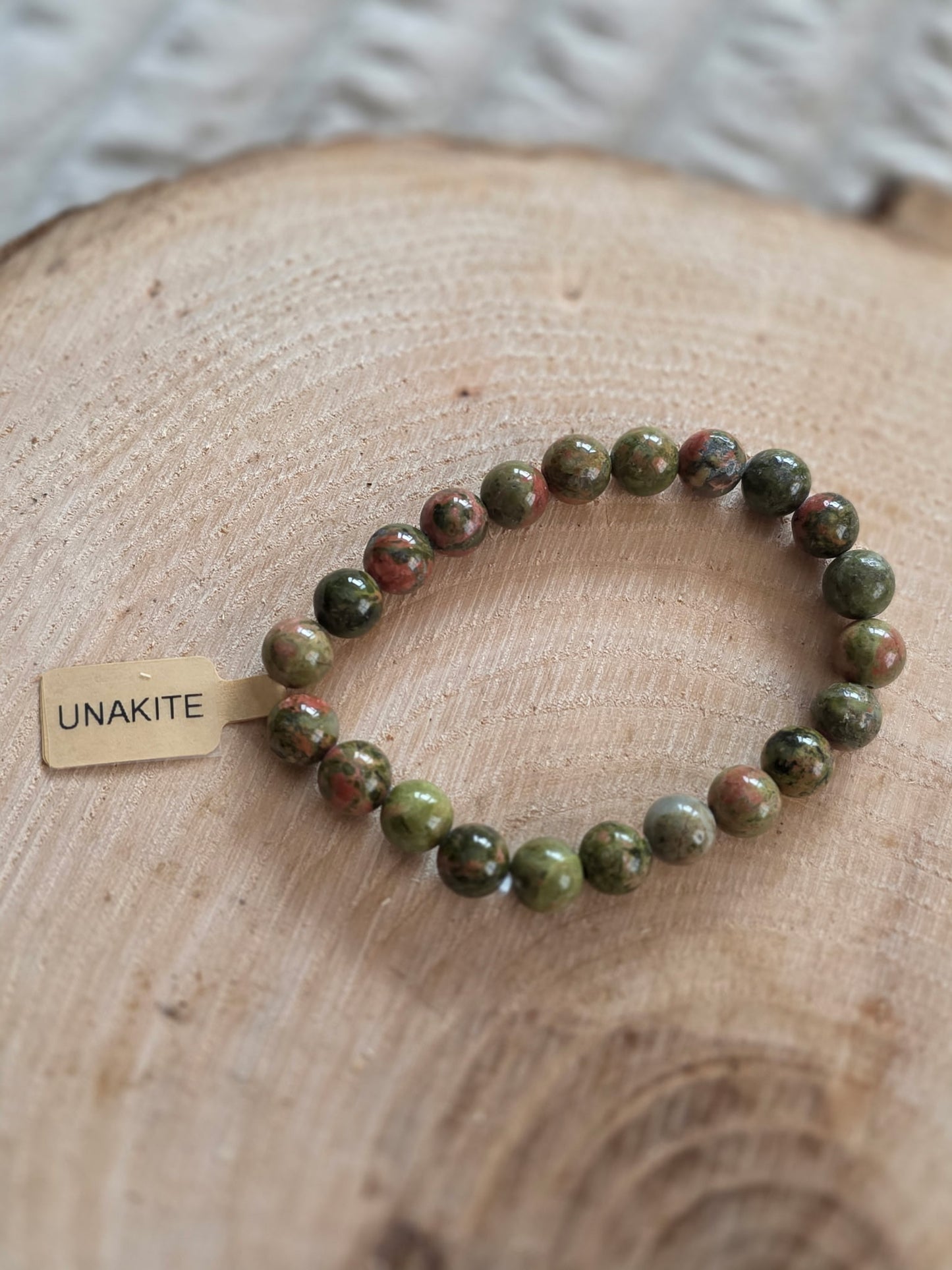 Unakite Bracelet - 8mm