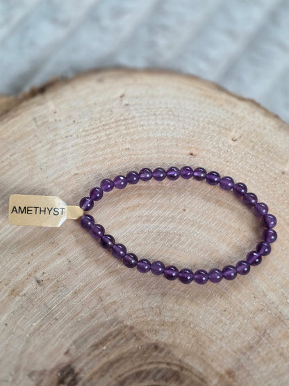 Amethyst Crystal Bracelet - 6mm