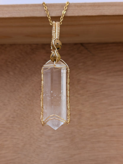 Bertha - Clear Quartz + Yellow Picture Jasper