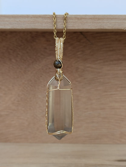 Selena - Smoky Quartz + Yellow Picture Jasper
