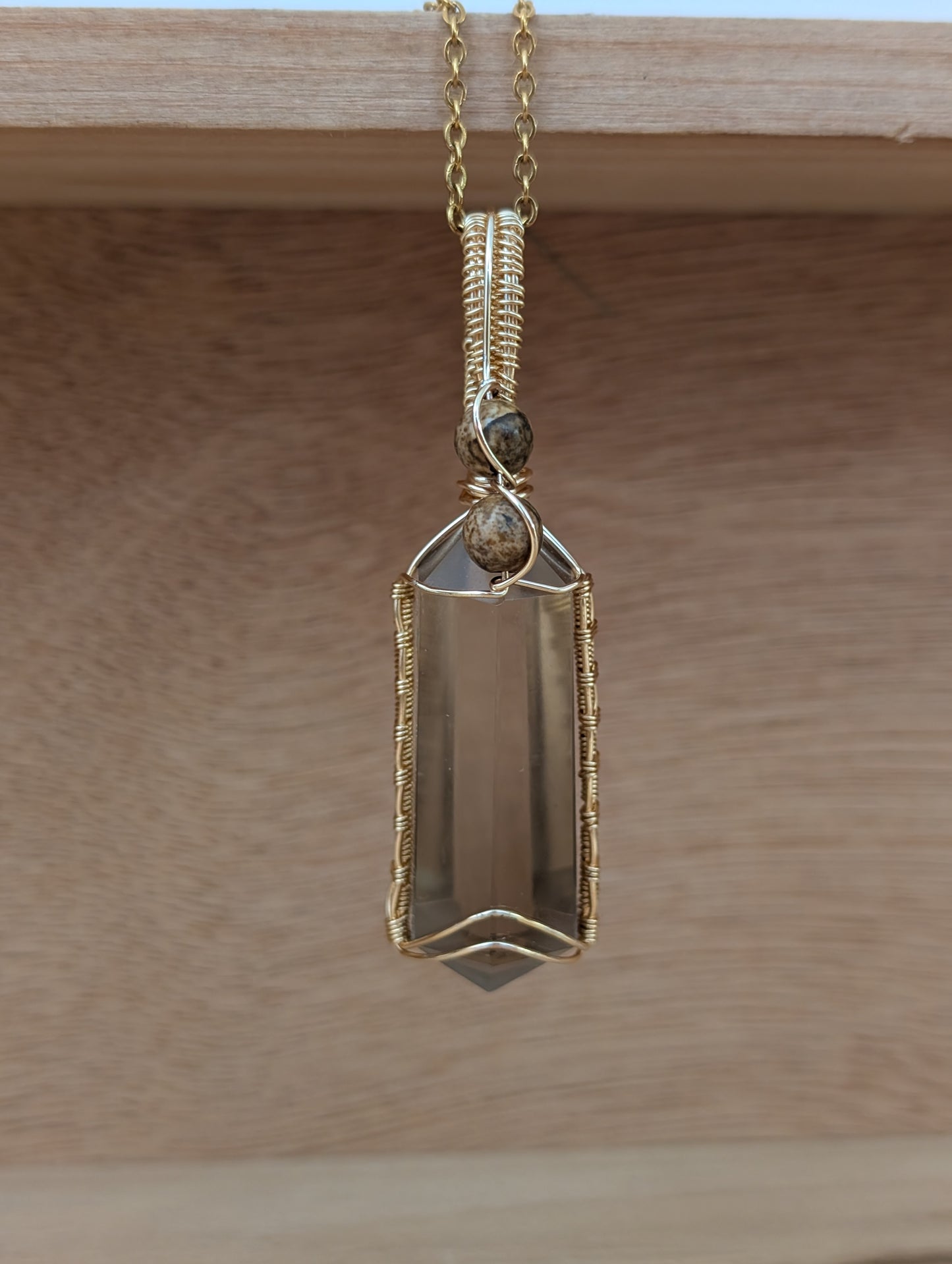 Ashton - Smoky Quartz + Yellow Picture Jasper