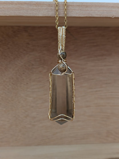 Ashton - Smoky Quartz + Yellow Picture Jasper