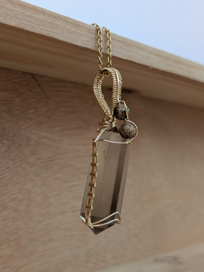 Ashton - Smoky Quartz + Yellow Picture Jasper