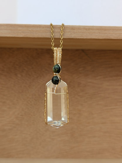 Emmy - Clear Quartz + African Turquoise